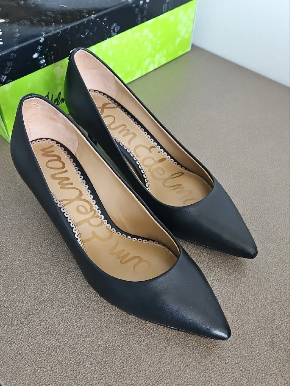 Sam Edelman Black Pointed Leather Pumps - Sleek Point Toe